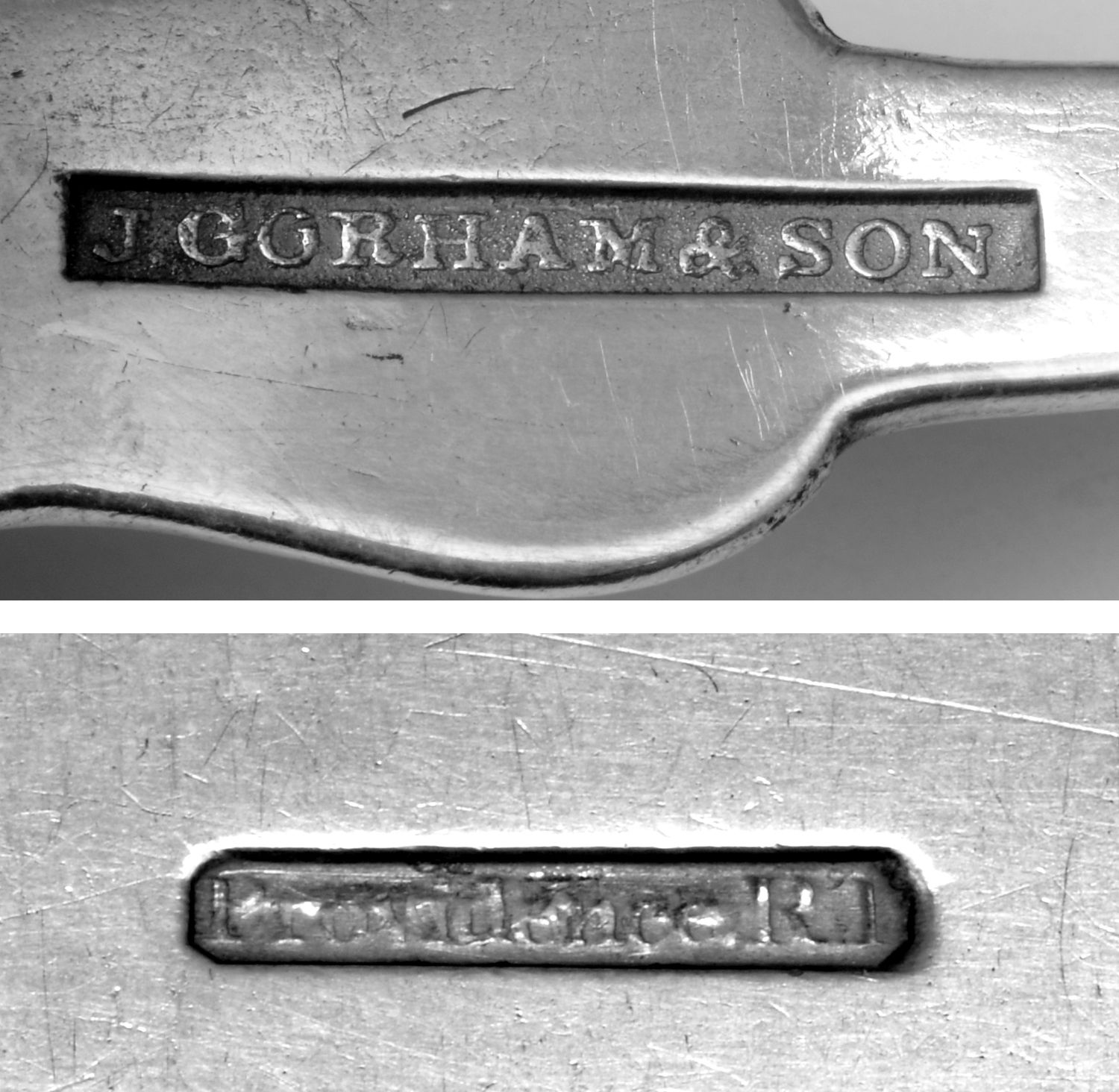 Coin Silver Flatware Tablespoon (Serving Spoon) - Set of 2 by Jabez Gorham & Son-2