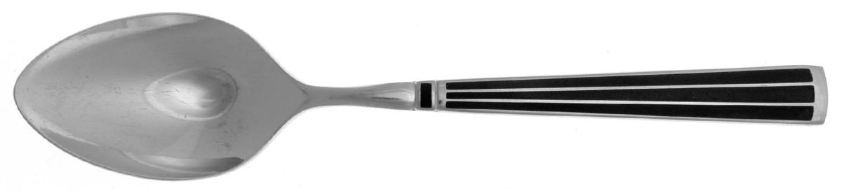 Cloisonne Embassy (Stainless-Black-No Gold) Place/Oval Soup Spoon by Kirk Stieff-1
