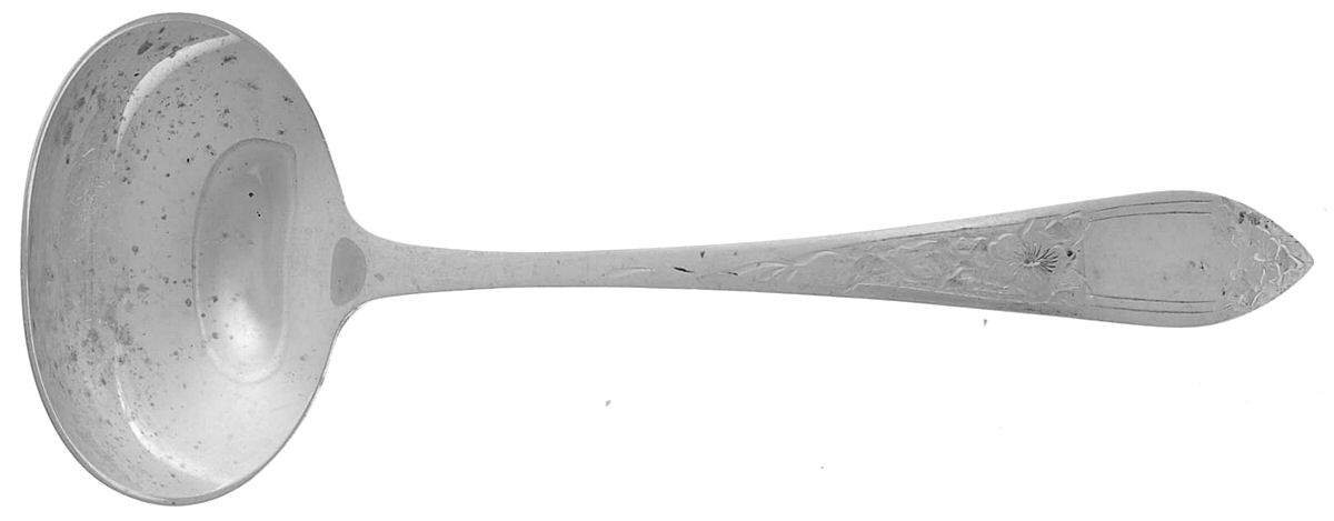 Lady Claire-Hand Engraved (Sterling, 1925) Solid Gravy Ladle by Kirk Stieff-1