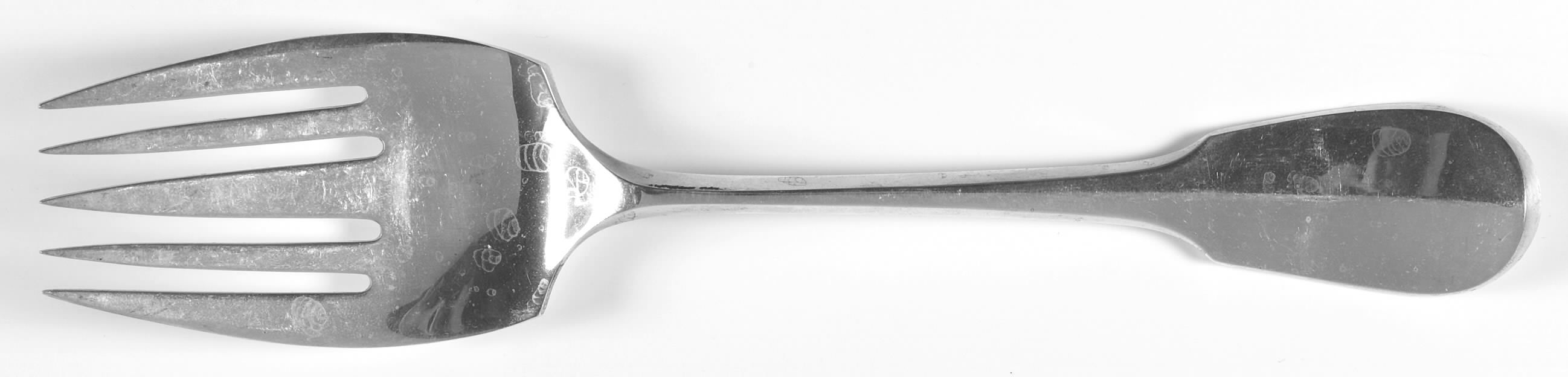 Smithsonian (Sterling, 1977) Large Solid Cold Meat Serving Fork by Kirk Stieff-1