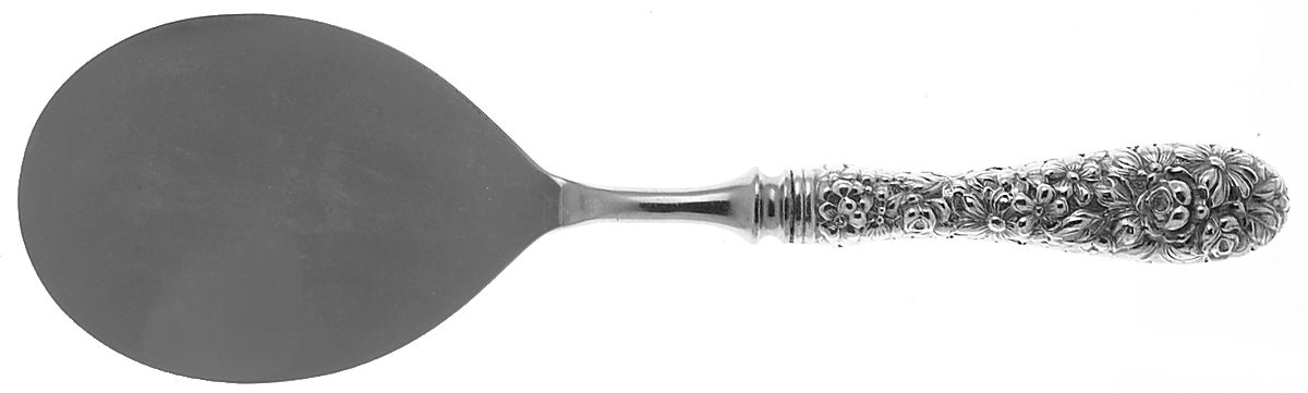 Stieff Rose (Sterling, 1892, No Monograms) Full Repousse Stainless Blade Egg Server by Kirk Stieff-1
