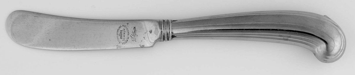 Thomas Jefferson (Stainless) Butter Spreader Hollow Hdl-Paddle/Stainless Blade by Kirk Stieff-1