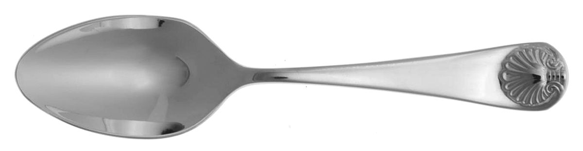Williamsburg Royal Shell (Stainless) Straight Handle Baby Spoon by Kirk Stieff-1