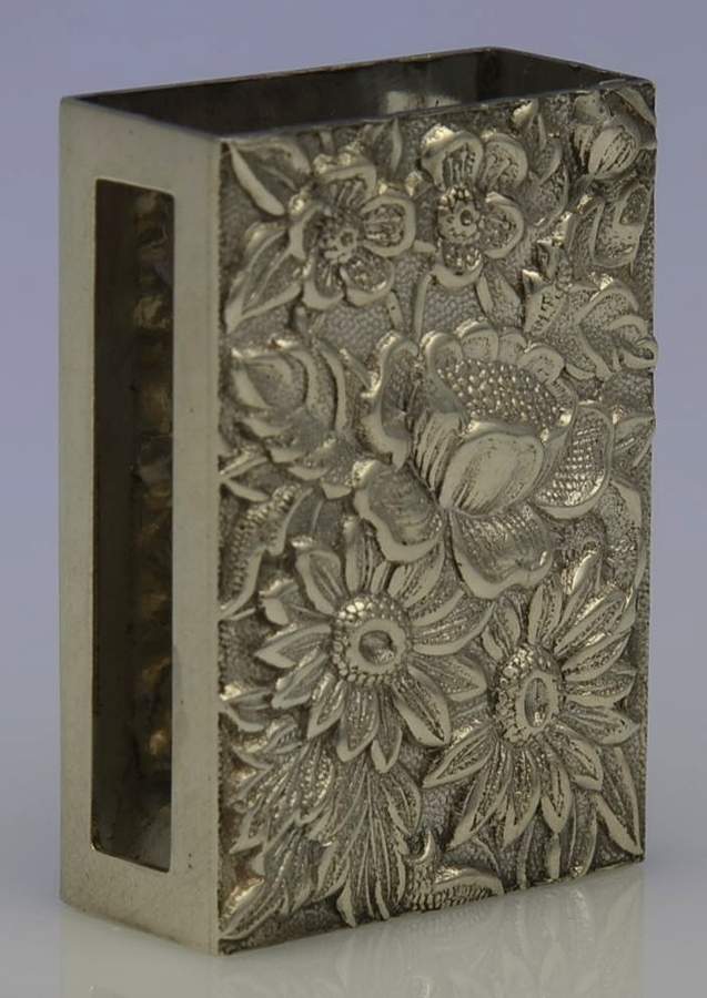 Repousse-Full Chased-Hand Chased Match Box Case by Kirk Stieff-1
