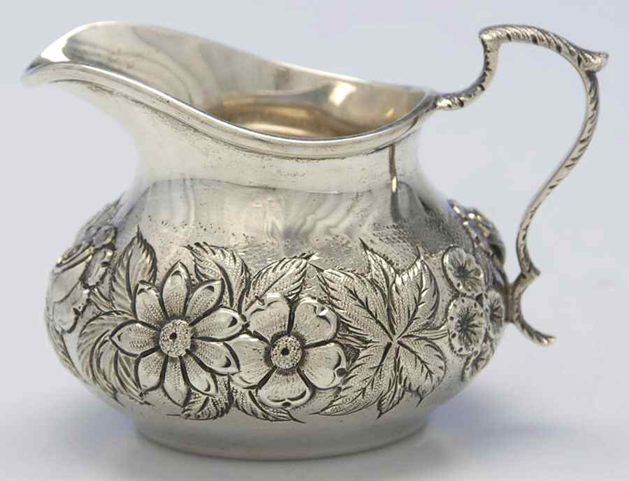 Repousse-Full Chased-Hand Chased Mini Creamer by Kirk Stieff-1