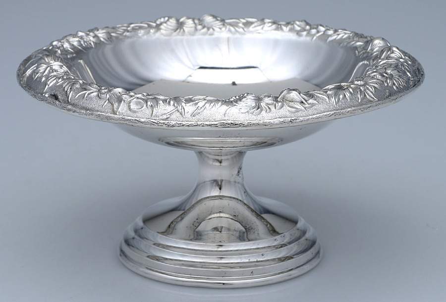 Repousse-Full Chased-Hand Chased Round Compote (Height X Width) by Kirk Stieff-1