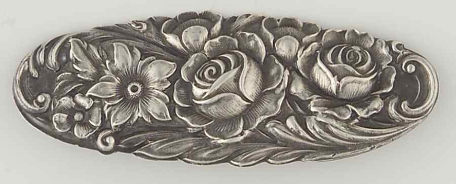 Repousse-Full Chased-Hand Chased Brooch by Kirk Stieff-1