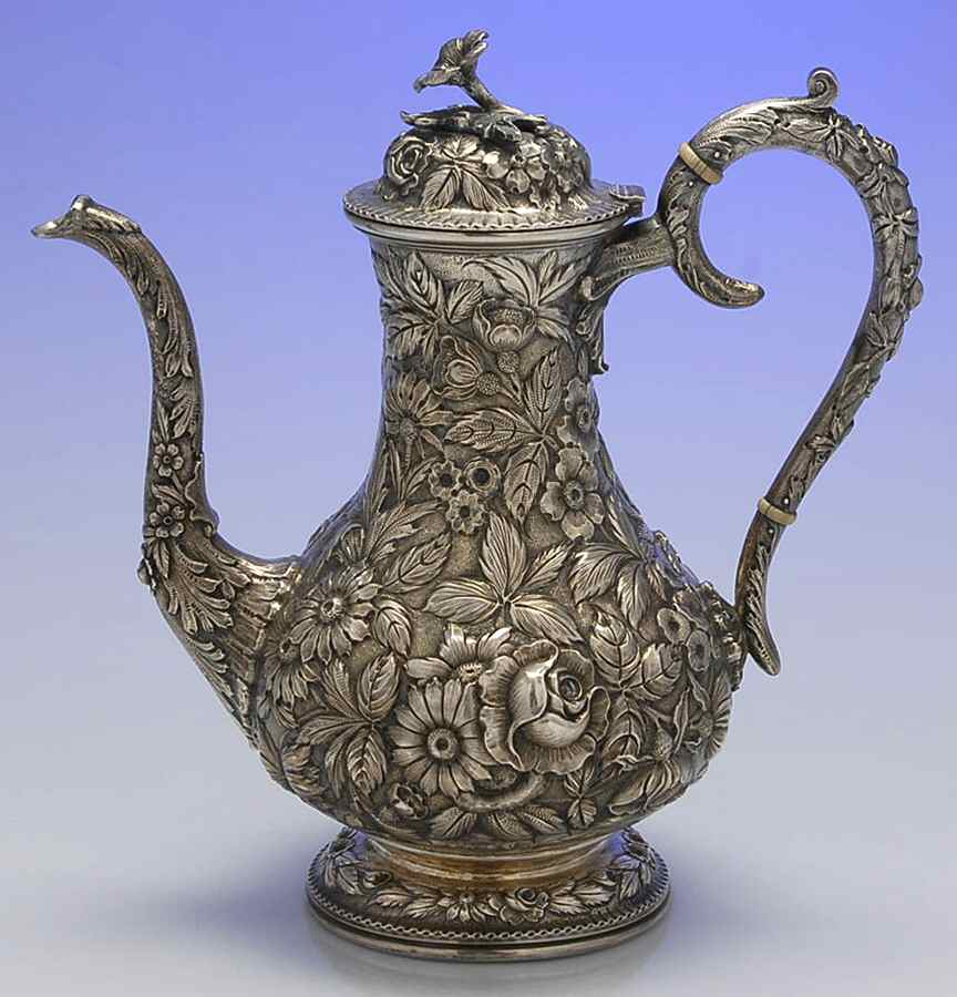 Repousse-Full Chased-Hand Chased Coffee Pot by Kirk Stieff-1