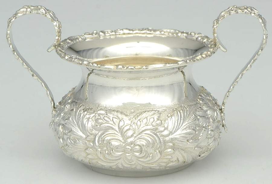 Stieff Rose (Sterling, 1892, Hollowware) Mini Open Sugar by Kirk Stieff-1