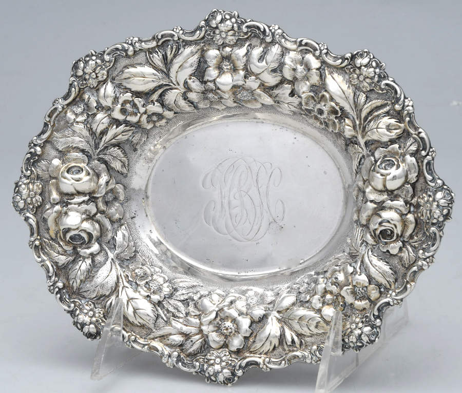 Stieff Rose (Sterling, 1892, Hollowware) 7" Bon Bon Bowl by Kirk Stieff-1