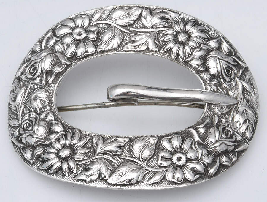 Stieff Rose (Sterling, 1892, Hollowware) Belt Buckle/Pin by Kirk Stieff-1