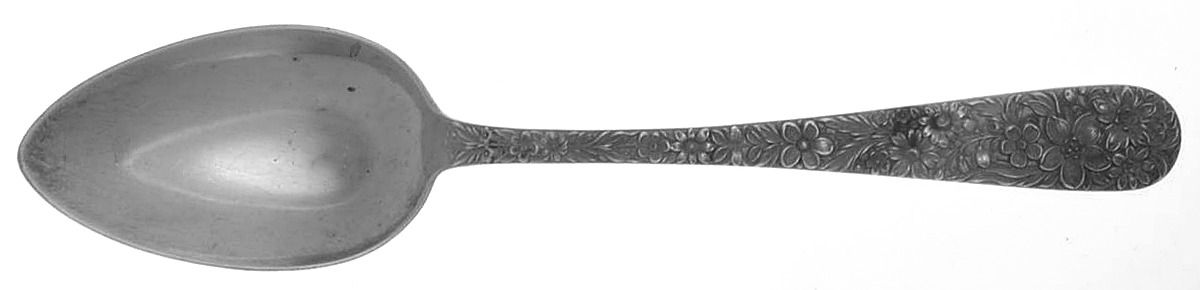 Repousse (Sterling, 1924, S.Kirk & Son, Inc.) Medium Tablespoon (Serving Spoon) by Kirk Stieff-1