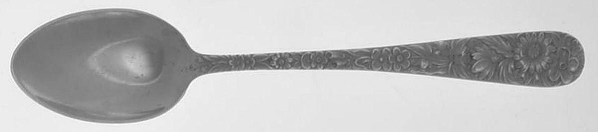Repousse (Sterling, 1924, S.Kirk & Son, Inc.) Monogram Five O'Clock Teaspoon by Kirk Stieff-1