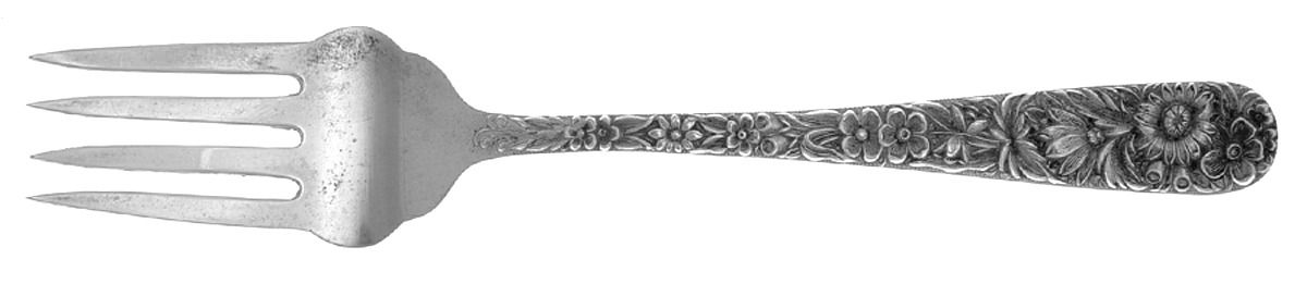 Repousse (Sterling, 1924, S.Kirk & Son, Inc.) Individual Solid Fish Fork by Kirk Stieff-1