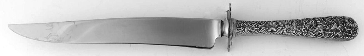 Repousse (Sterling, 1924, S.Kirk & Son, Inc.) Small Carving Knife Stainless Blade W/Sterling Gua by Kirk Stieff-1