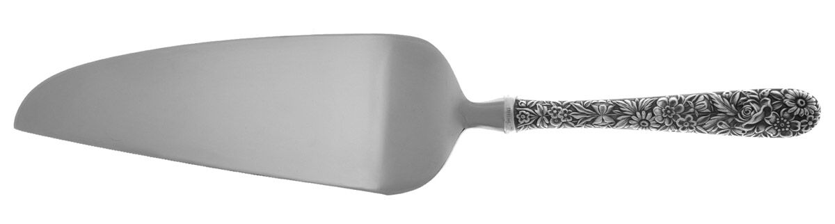 Repousse (Sterling, 1924, S.Kirk & Son, Inc.) Pie and Cake Server with Stainless Blade HC by Kirk Stieff-1