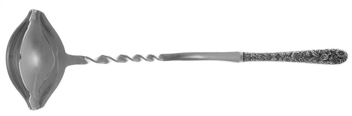 Repousse (Sterling, 1924, S.Kirk & Son, Inc.) Punch Ladle with Stainless Bowl HC by Kirk Stieff-1