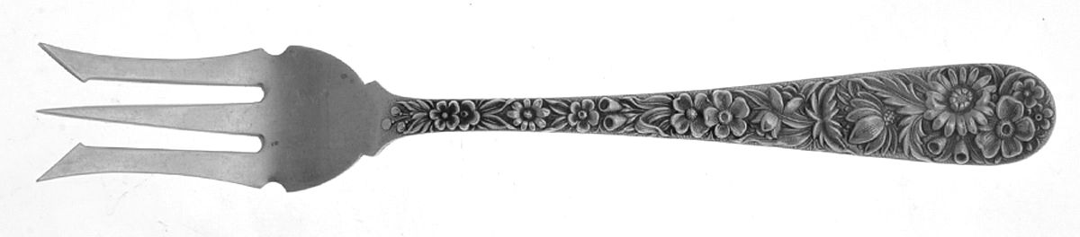 Repousse (Sterling, 1924, S.Kirk & Son, Inc.) Olive Fork by Kirk Stieff-1
