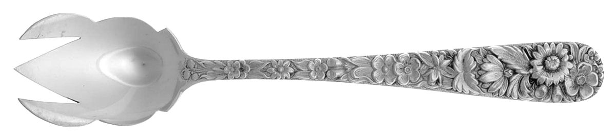 Repousse (Sterling, 1924, S.Kirk & Son, Inc.) Small Ice Cream Fork by Kirk Stieff-1