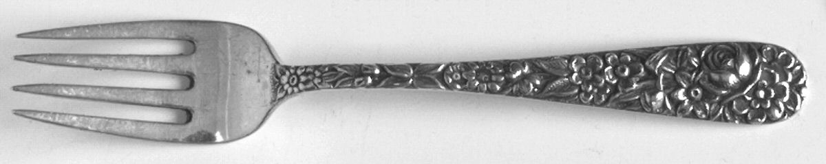 Repousse (Sterling, 1924, S.Kirk & Son, Inc.) Baby Fork by Kirk Stieff-1
