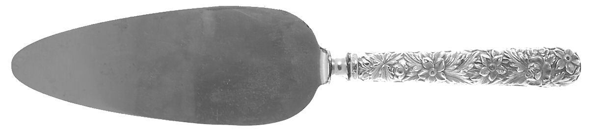 Repousse (Sterling, 1924, S.Kirk & Son, Inc.) Pie Server with Silverplate Blade & Full Repousse by Kirk Stieff-1
