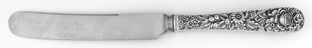 Repousse (Sterling, 1924, S.Kirk & Son, Inc.) Old French Hollow Knife with Bolster by Kirk Stieff-1