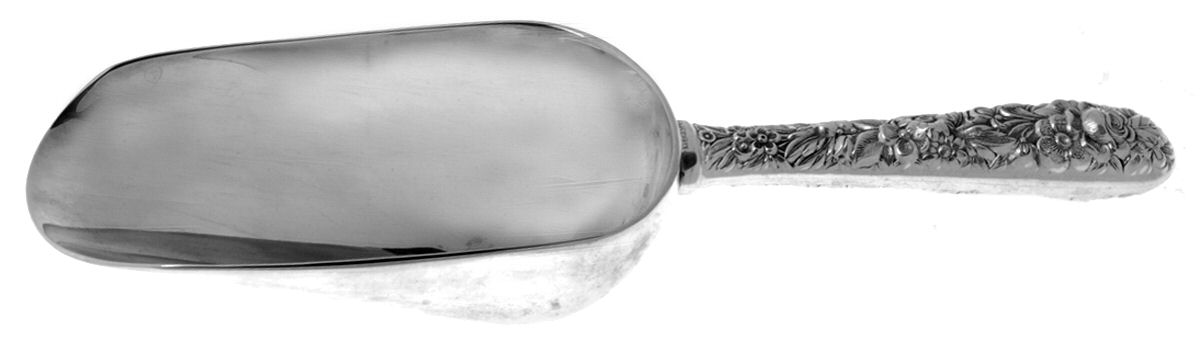 Repousse (Sterling, 1924, S.Kirk & Son, Inc.) Ice Scoop with Silverplate Bowl by Kirk Stieff-1
