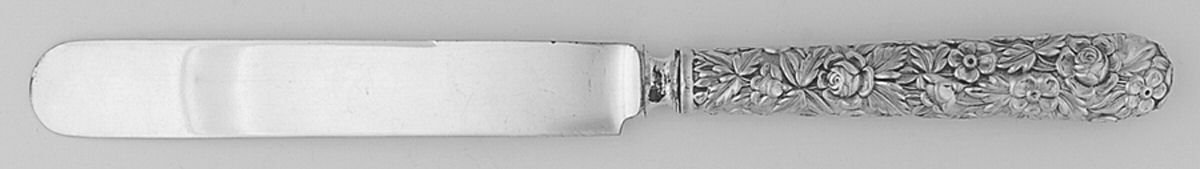 Repousse (Sterling, 1924, S.Kirk & Son, Inc.) Old French Hollow Knife with Bolster by Kirk Stieff-1