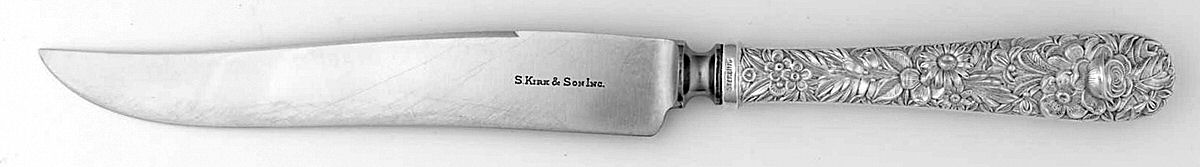 Repousse (Sterling, 1924, S.Kirk & Son, Inc.) Knife-Carving/Sm-Stn Bld/Steak by Kirk Stieff-1