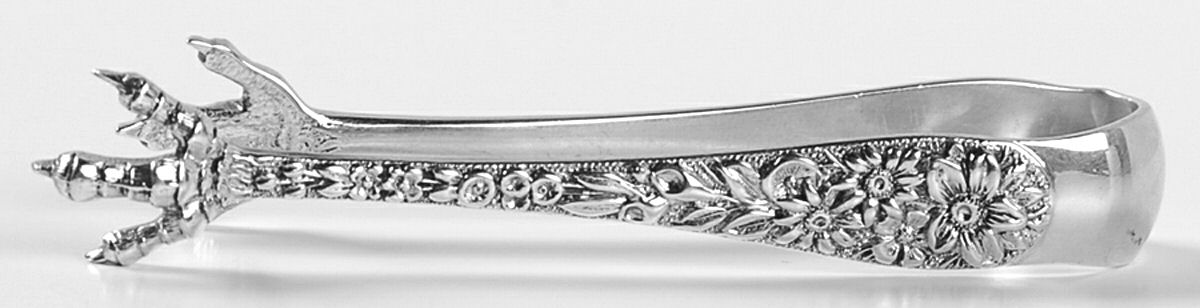 Repousse (Sterling, 1924, S.Kirk & Son, Inc.) Bon Bon Tongs by Kirk Stieff-1
