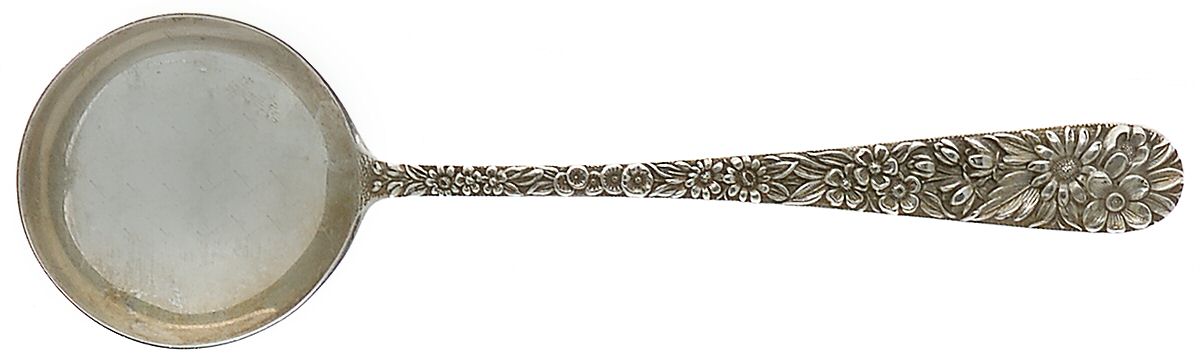 Repousse (Sterling, 1924, S.Kirk & Son, Inc.) Round Bowl Soup Spoon (Bouillon) by Kirk Stieff-1