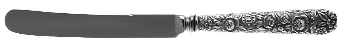 Repousse (Sterling, 1924, S.Kirk & Son, Inc.) Full Repousse Tea Knife w Stainless Blade by Kirk Stieff-1