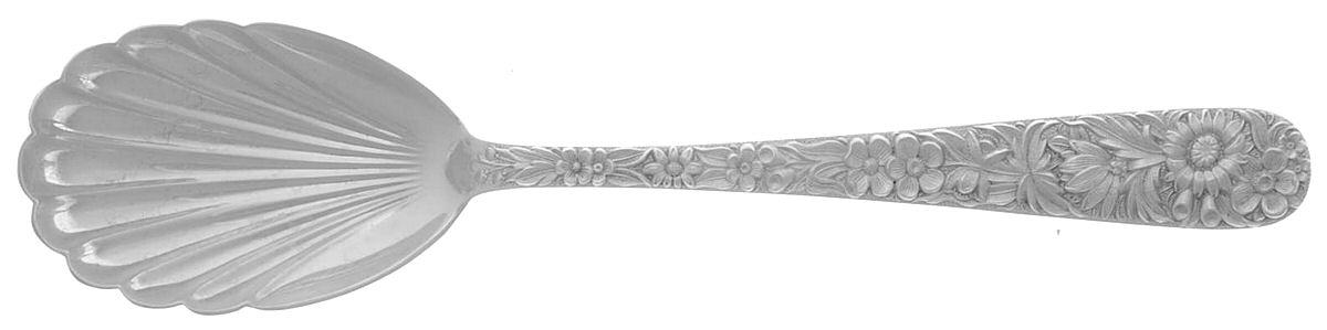 Repousse (Sterling, 1924, S.Kirk & Son, Inc.) Sugar Shell Spoon by Kirk Stieff-1