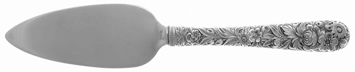 Repousse (Sterling, 1924, S.Kirk & Son, Inc.) Cheese Server Hollow Handle, Sterling Blade by Kirk Stieff-1