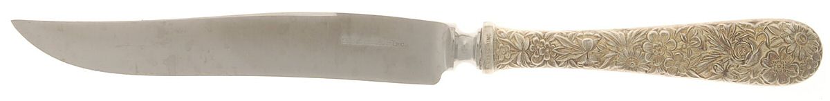 Repousse (Sterling, 1924, S.Kirk & Son, Inc.) Small Steak Carving Knife with Stainless Blade by Kirk Stieff-1