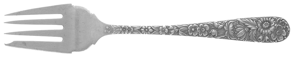 Repousse (Sterling, 1924, S.Kirk & Son, Inc.) Individual Salad Fork by Kirk Stieff-1