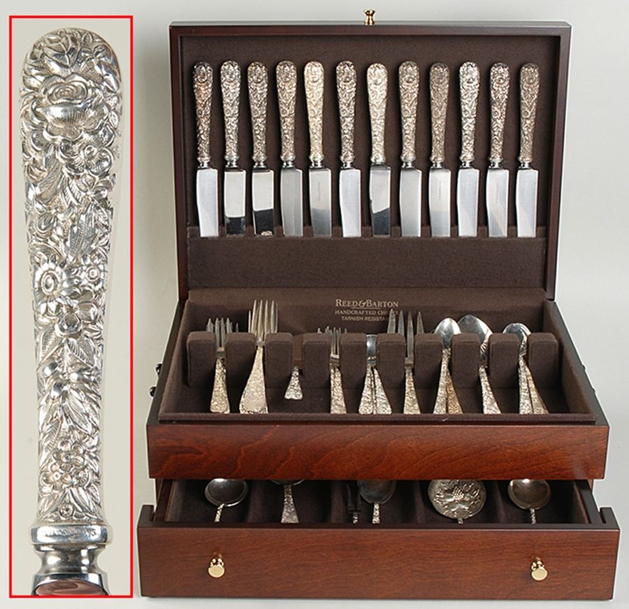 Repousse (Sterling, 1924, S.Kirk & Son, Inc.) 95 Piece Set by Kirk Stieff-1