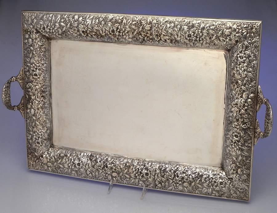 KIJ1 (Sterling, Hollowware) Silverplate Waiter Tray by Kidney & Johnson-1