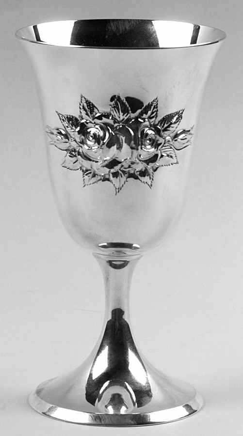 Stieff Rose (Sterling, 1892, Hollowware) Sterling Chased Water Goblet by Kirk Stieff-1