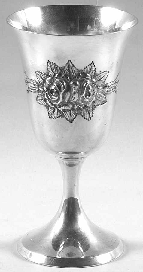 Stieff Rose (Sterling, 1892, Hollowware) Sterling Chased Water Goblet by Kirk Stieff-1
