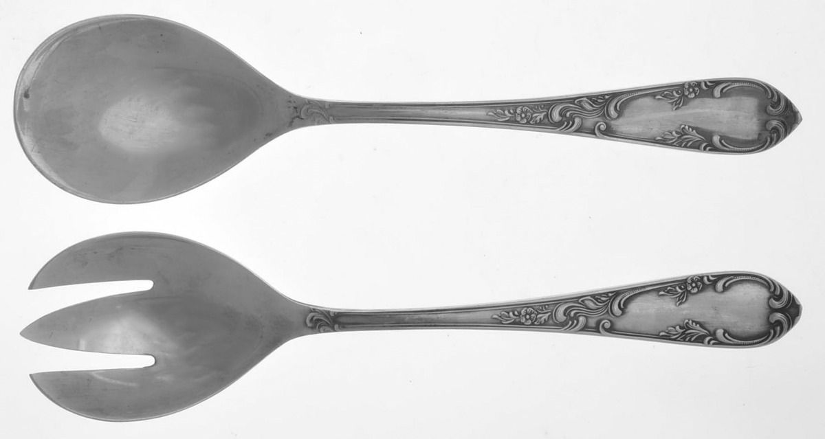 KKM1 (Silverplate) (2 Pc) Solid Salad Set by Karl Kimmel-1