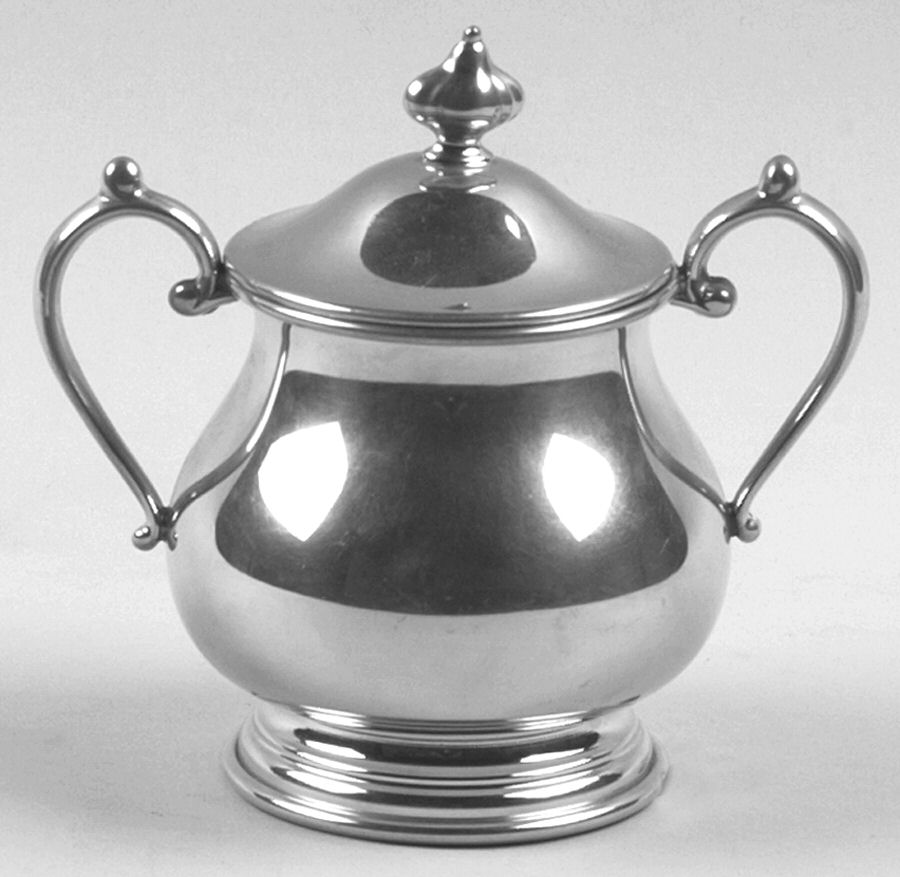 602 (Pewter, Hollowware) Sugar Bowl with Lid by Kirk Stieff-1
