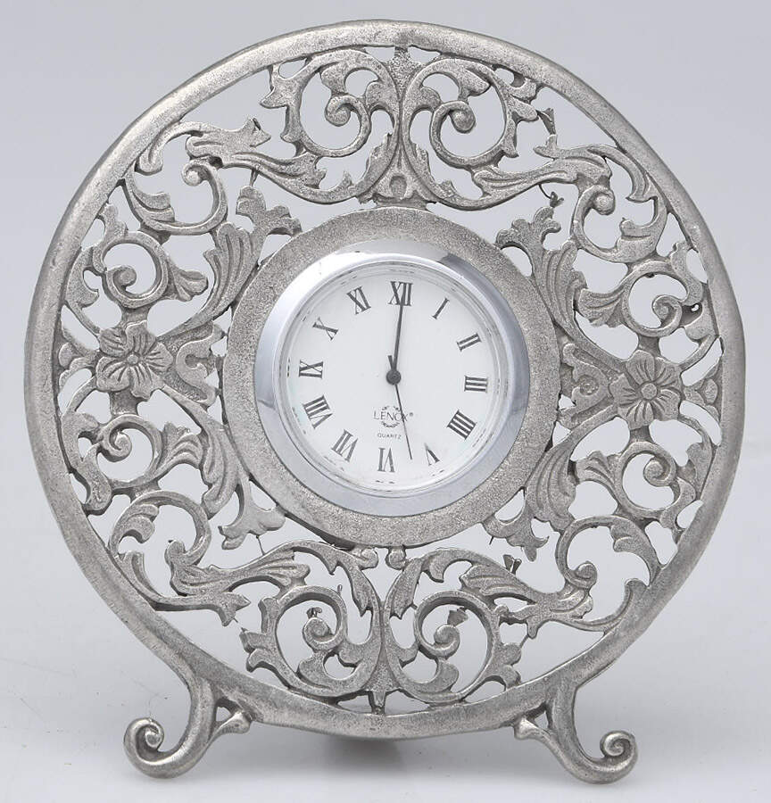 Pewter Clocks Clock by Kirk Stieff-1