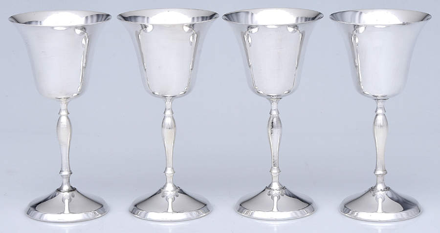 Silverplate Hollowware Wine Goblet - Set of 4 by Leonard Silver Mfg Co-1
