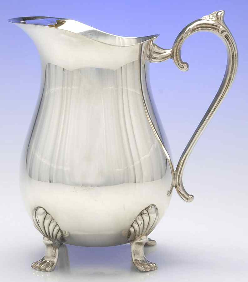 LEO26 (Silverplate, Hollowware) Plated Water Pitcher with Ice Lip by Leonard Silver Mfg Co-1