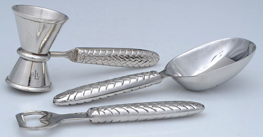 Equestrian Braid (Stainless) (3 Piece) Bar Set (ICSSO, BOS, JIGDSO) No Box by Ralph Lauren Flatware-1