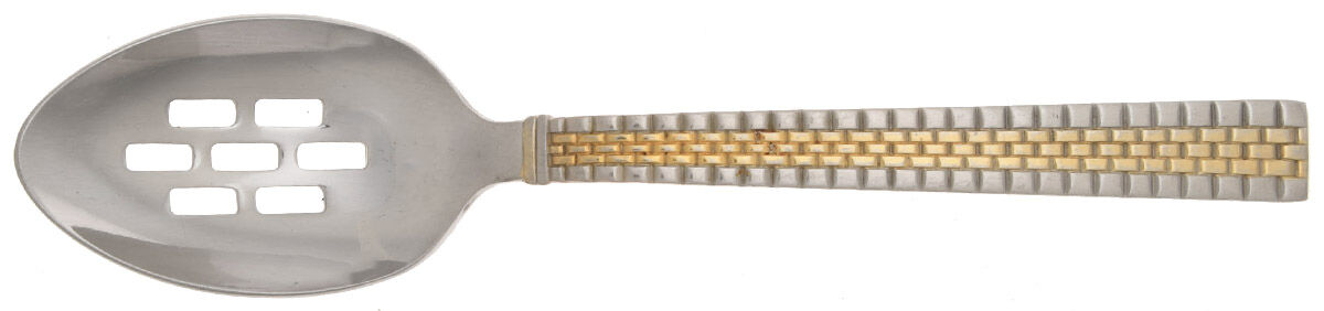 Golden Watchband (Stainless, Gold Accent) Pierced Tablespoon (Serving Spoon) by Ralph Lauren Flatware-1