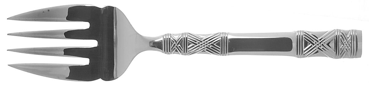 Round Hill (Stainless) Large Solid Cold Meat Serving Fork by Ralph Lauren Flatware-1