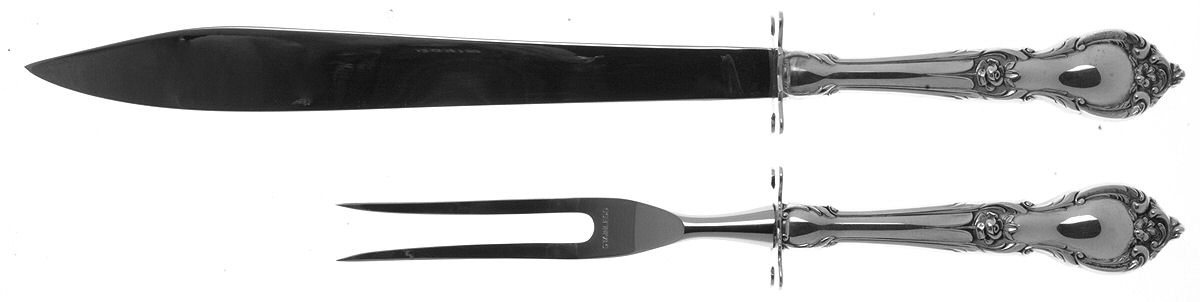 Alexandra (Sterling, 1961) Small Stainless Blade 2-Piece Steak Carving Set by Lunt Silver-1