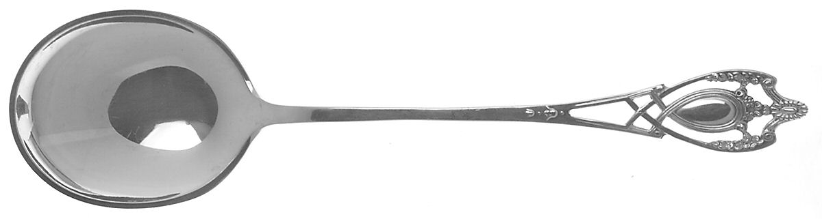 Monticello (Sterling, 1908) Round Bowl Soup Spoon (Cream Soup) by Lunt Silver-1